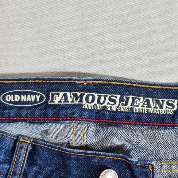 Old Navy Jeans men's size 30/32 dark wash ink blue Famous Jeans boot cut - Picture 5 of 13